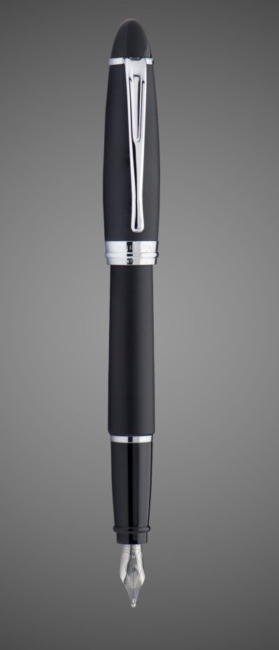 Перьевая ручка Aurora Ipsilon Satin, Black matt resin CT,перо - M, в подарочной коробке, Лаки и смолы: смола, хром