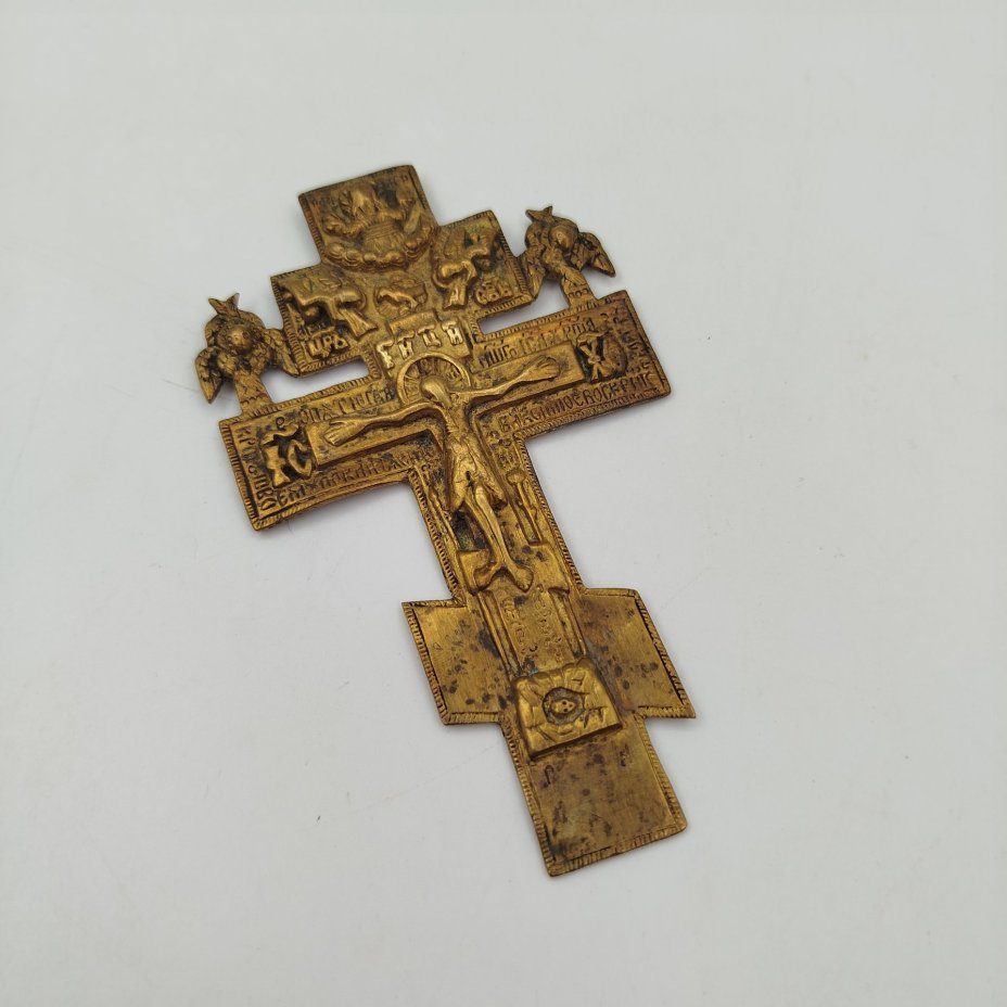 Крест киотный староверов-поповцев (малый, с херувимами), на обороте Светилен Кресту