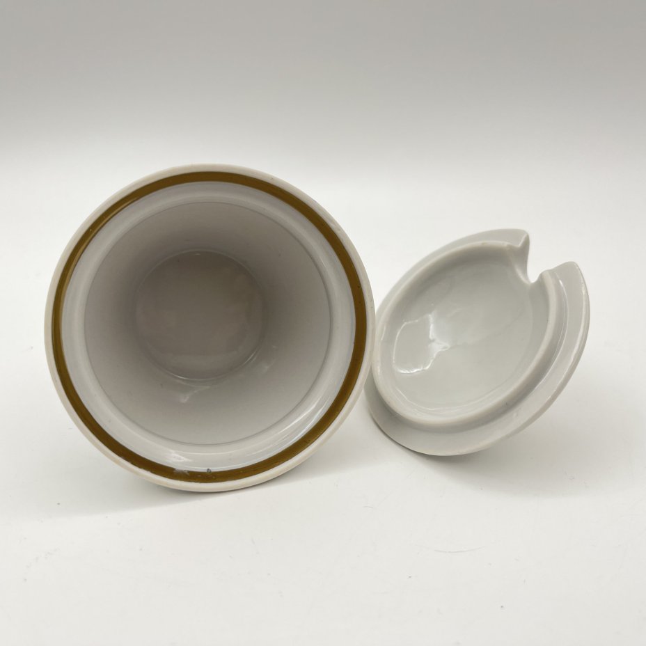 Набор для сервировки "Сирень" (селедочница и горчичница), фарфор, деколь, золочение, Дулевский фарфоровый завод (Дулёво), СССР, 1968-1991 гг.