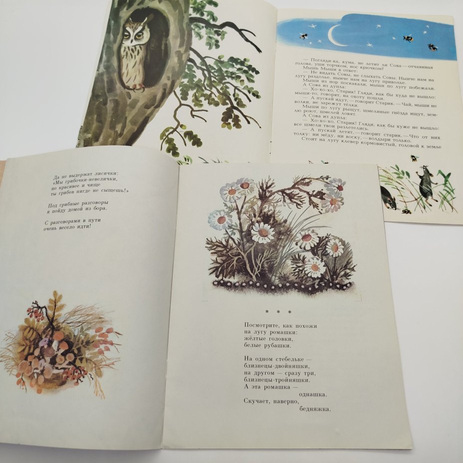 Набор из 5-ти детских книг (Е. Григорьева "Потому что весело!", В. Бианки "Сова", И. Бунин "Листопад", К. Паустовский "Заботливый цветок", Л. Кузьмин "Беглец"), Издательство "Малыш"