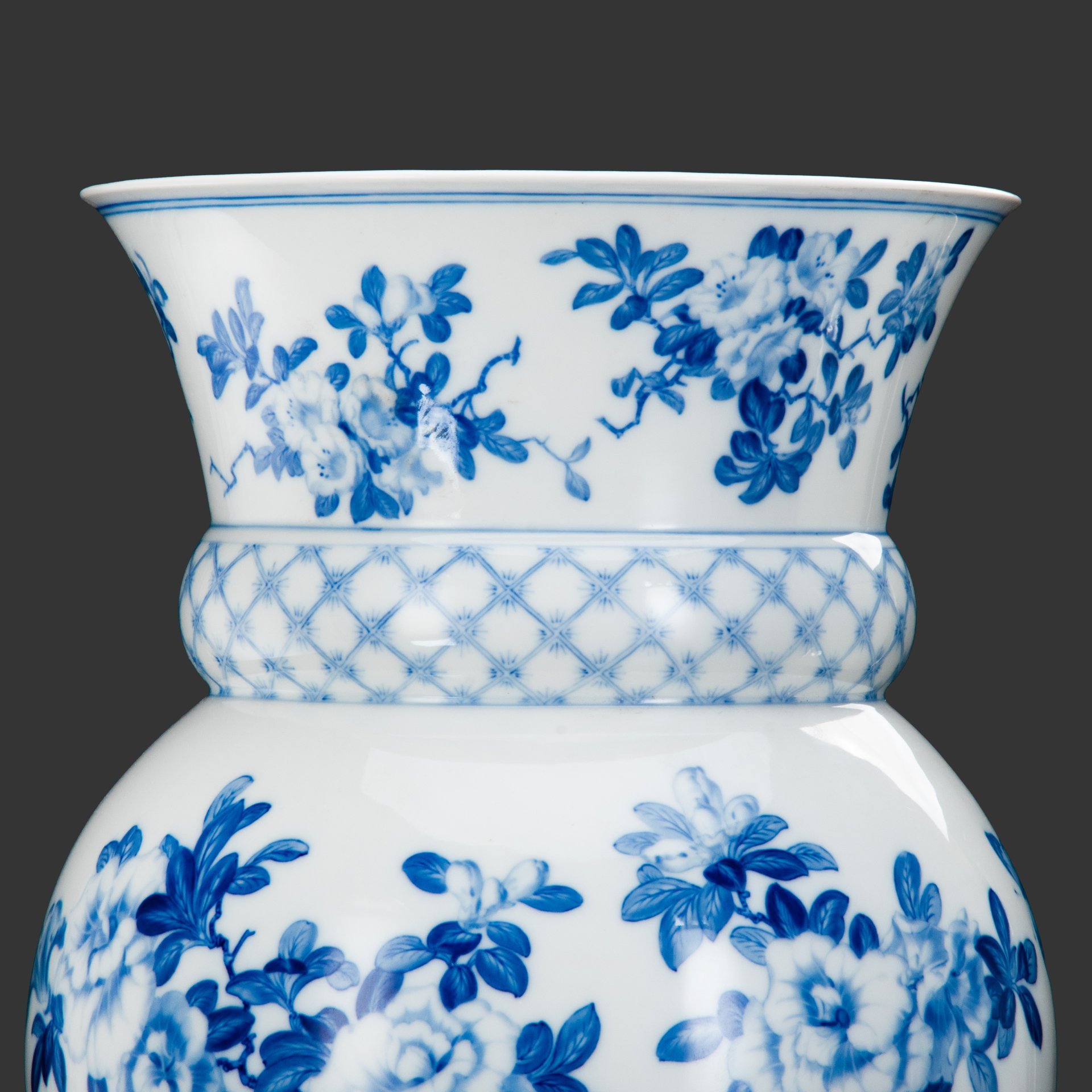 Ваза напольная, фарфор, роспись кобальтом, Meissen (Мейсенский фарфор), Германия, 1950-1970 гг.