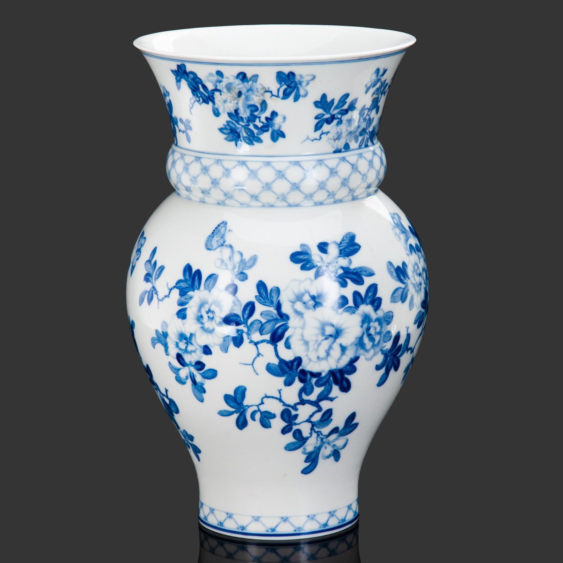 Ваза напольная, фарфор, роспись кобальтом, Meissen (Мейсенский фарфор), Германия, 1950-1970 гг.