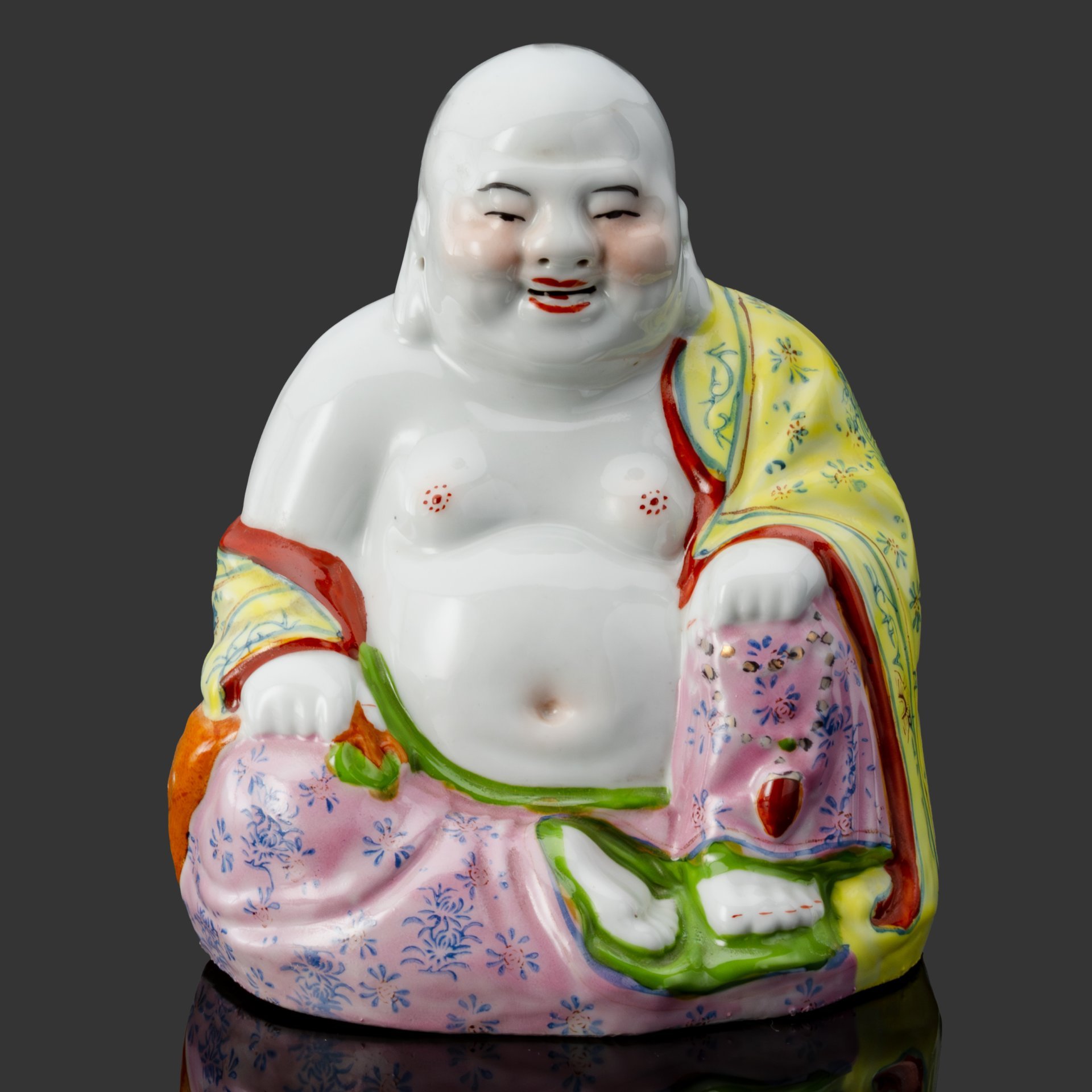 Статуэтка "Хотей" (божество счастья, веселья, благополучия и достатка), фарфор, роспись, Китай, 1950-1970 гг.