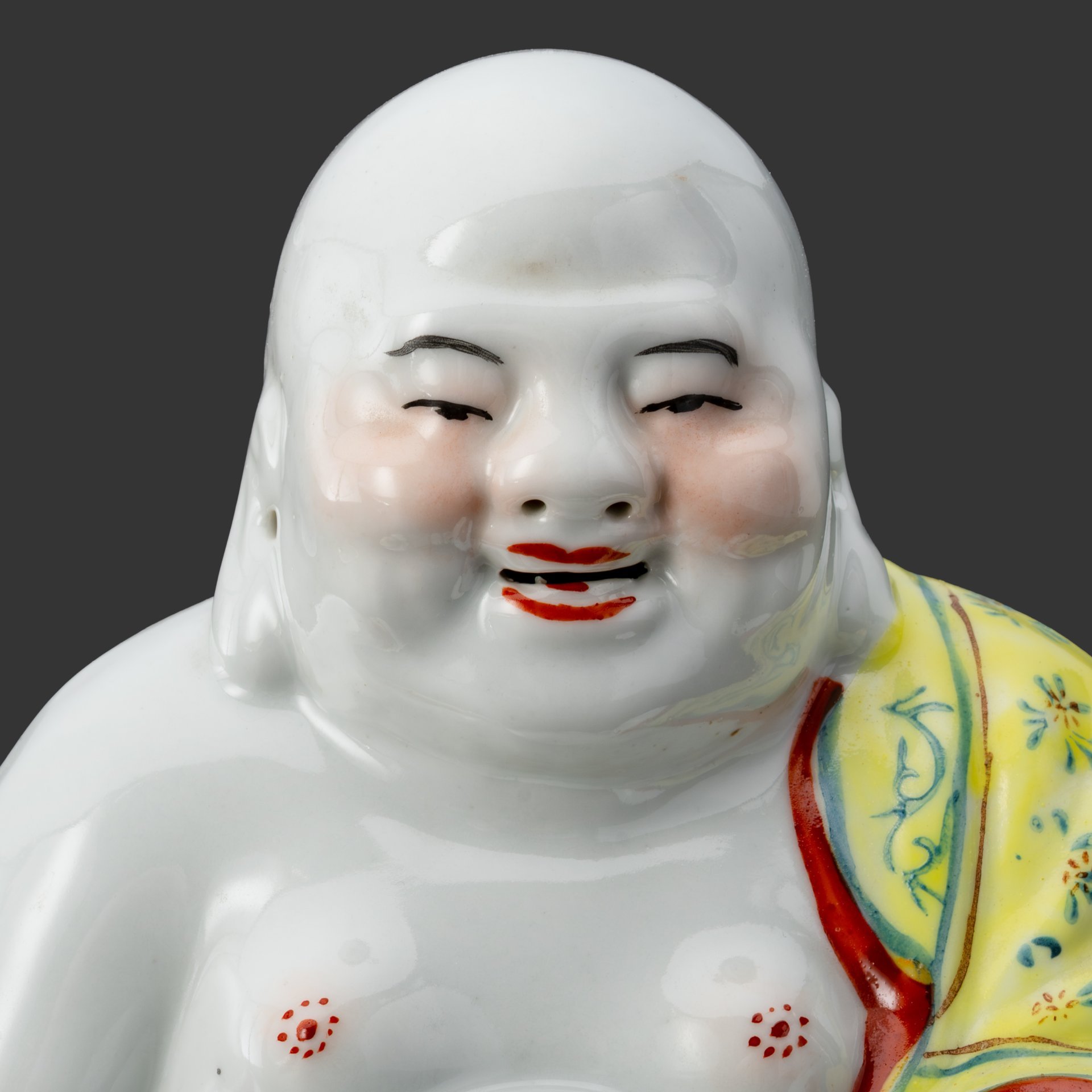 Статуэтка "Хотей" (божество счастья, веселья, благополучия и достатка), фарфор, роспись, Китай, 1950-1970 гг.