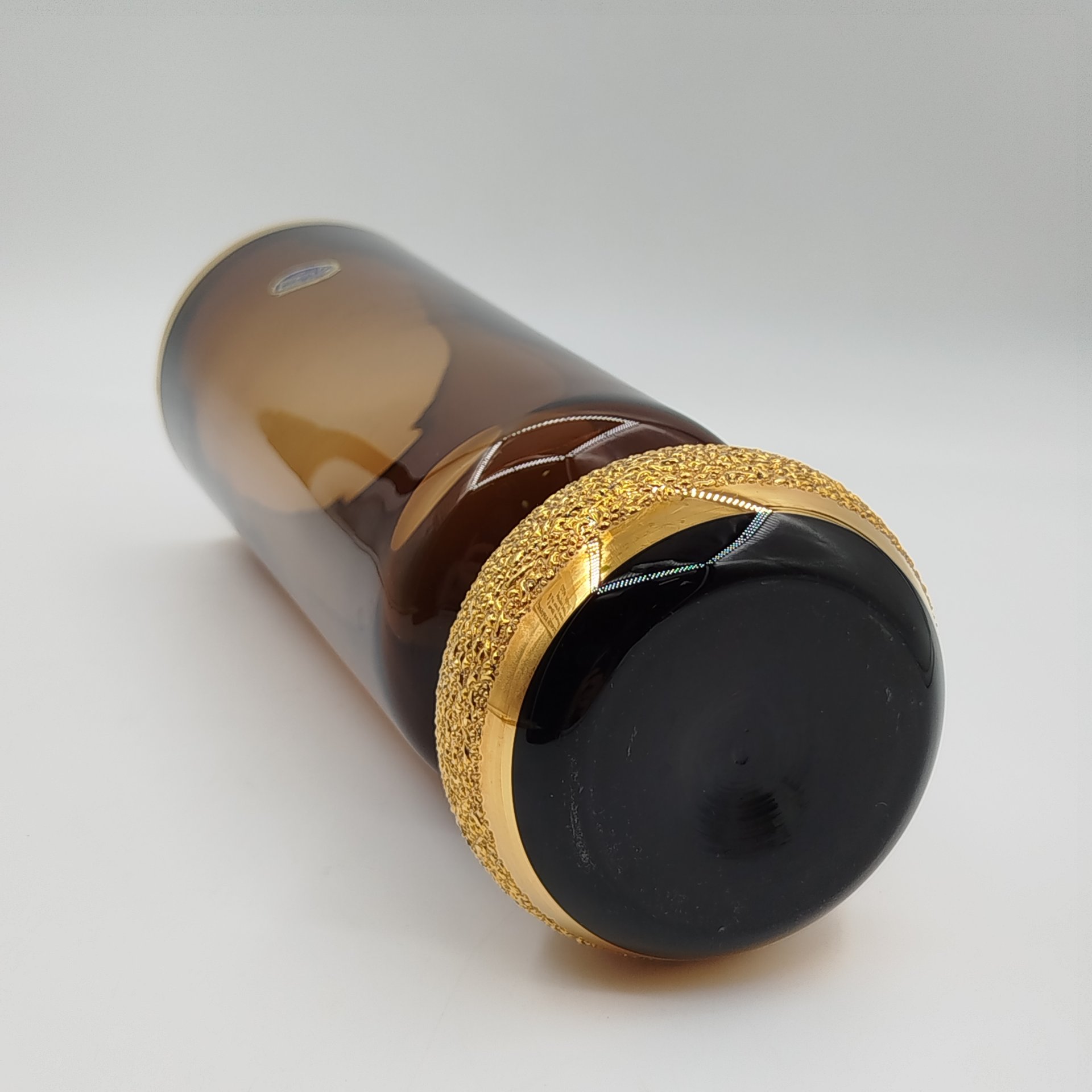 Ваза для цветов с золотистым текстурированным основанием, Bohemia Crystal (Bohemia Glass)