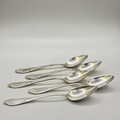 Набор столовых ложек на 5 персон, мНЦ (медь-никель-цинк), Вольнянский завод столовых приборов им. Шевченко (ЗiШ, ЗиШ), СССР, 1970-1990 гг.