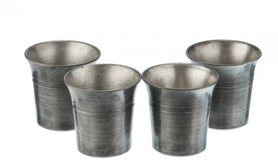 Набор из 4 стопок для крепких напитков, олово, Германия, 1970-1990 гг.