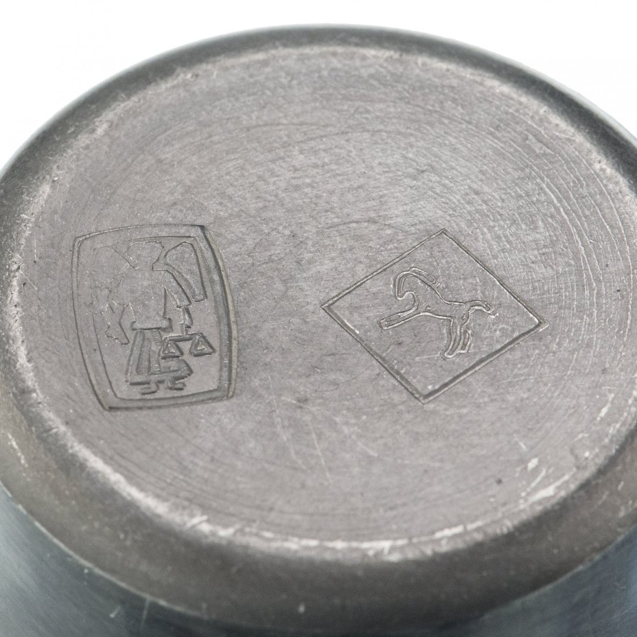Набор из 4 стопок для крепких напитков, олово, Германия, 1970-1990 гг.