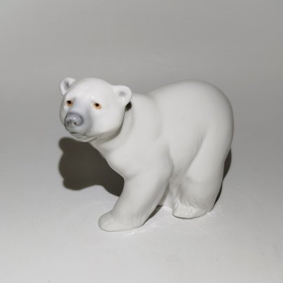 Статуэтка "Белый медведь", фарфор, роспись, Lladro, Испания, 1977-1984 гг.