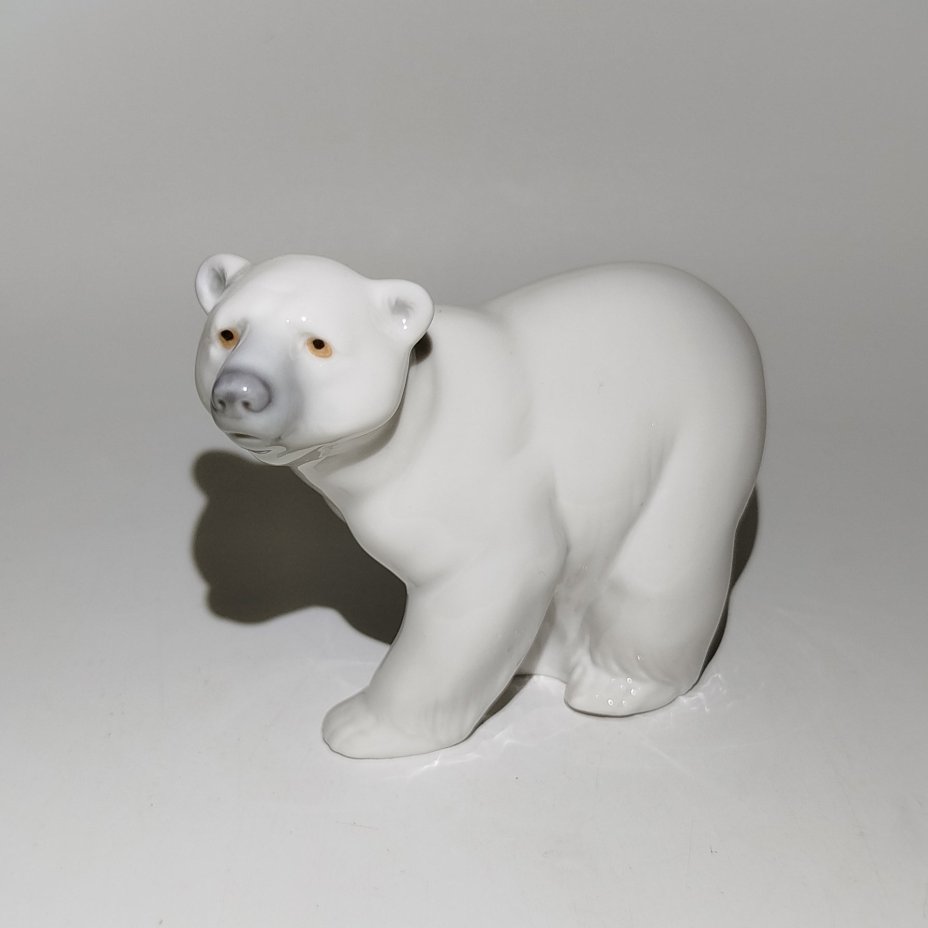 Статуэтка "Белый медведь", фарфор, роспись, Lladro, Испания, 1977-1984 гг.