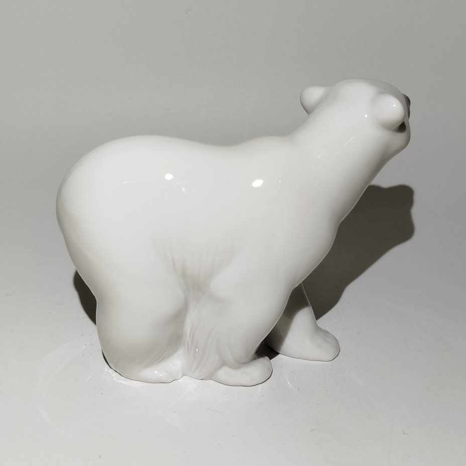Статуэтка "Белый медведь", фарфор, роспись, Lladro, Испания, 1977-1984 гг.