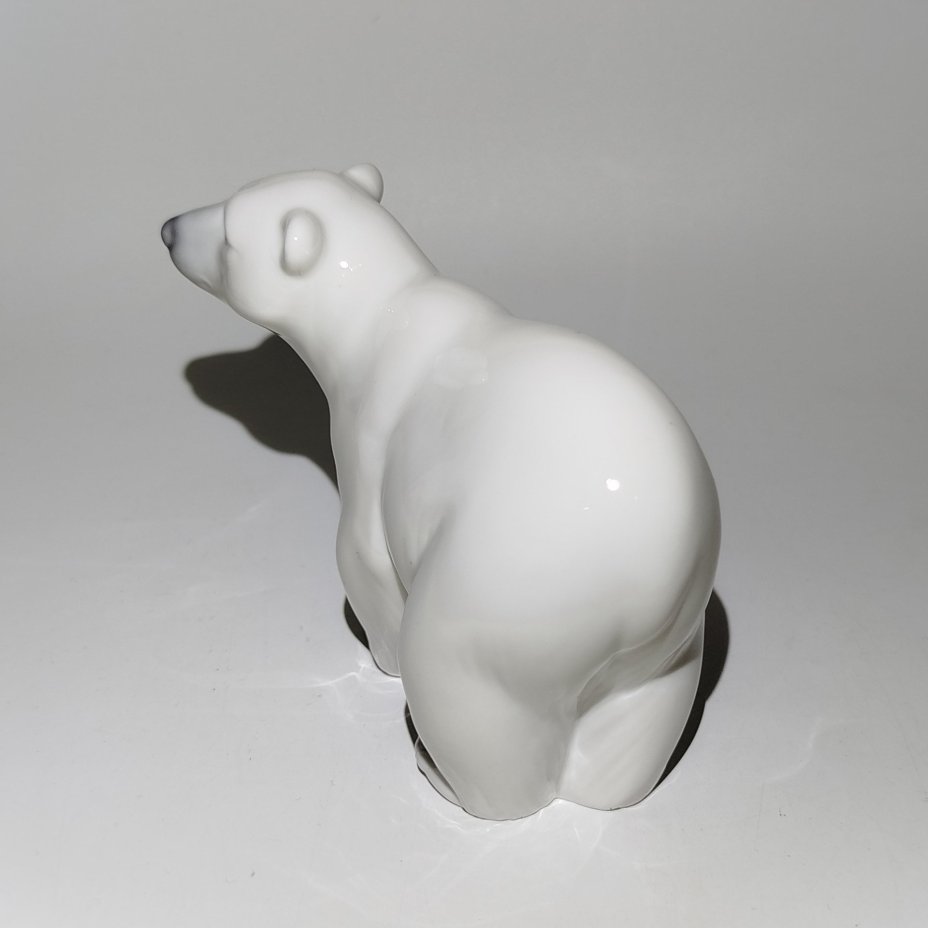 Статуэтка "Белый медведь", фарфор, роспись, Lladro, Испания, 1977-1984 гг.