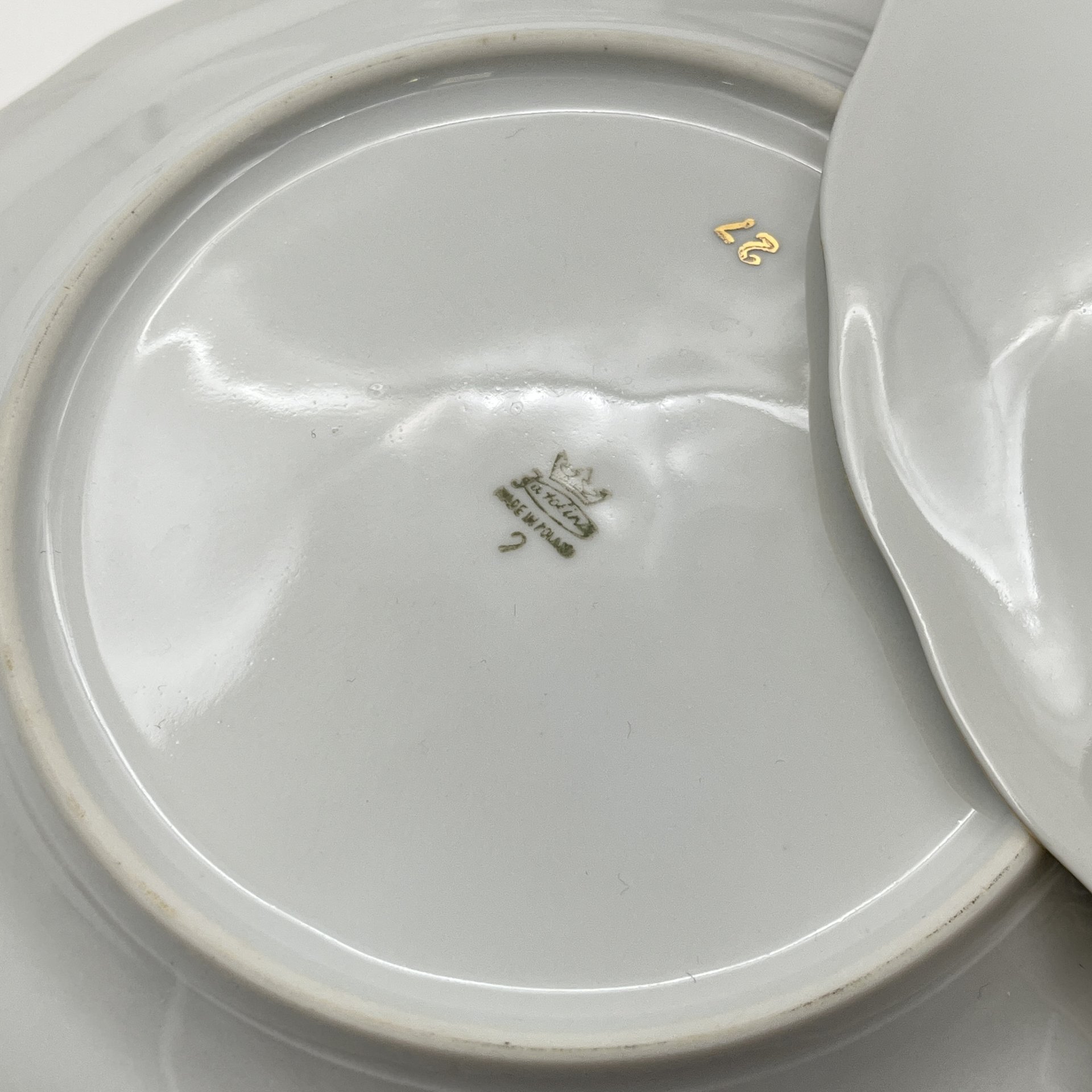 Набор из 4-х десертных тарелок с изображением розы, фарфор, деколь, золочение, Karolina (Фарфоровая мануфактура «Каролина», Польша), Польша, 1980-1990 гг.