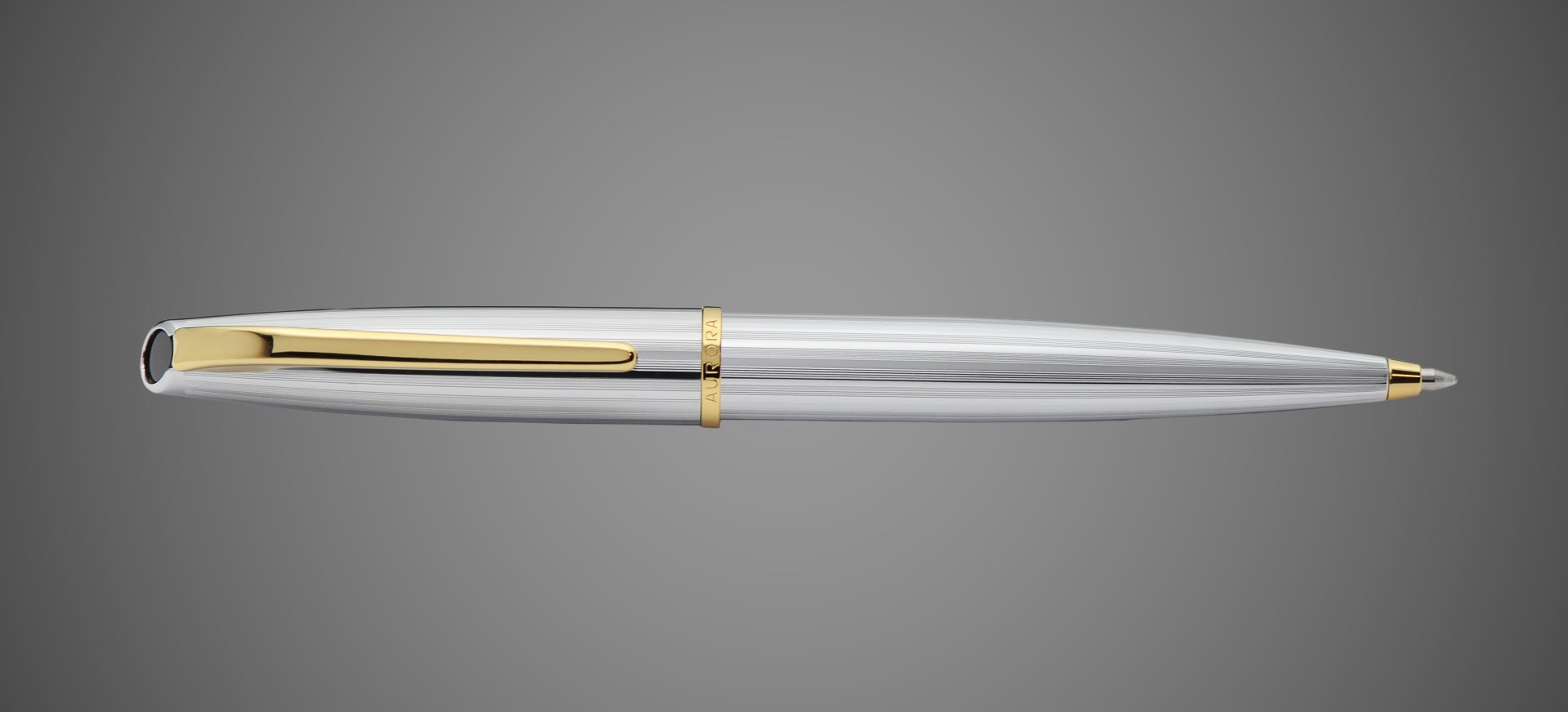 Шариковая ручка Aurora Style Metal satin chrome GT, в подарочной коробке, Покрытия: позолота, позолота, хром