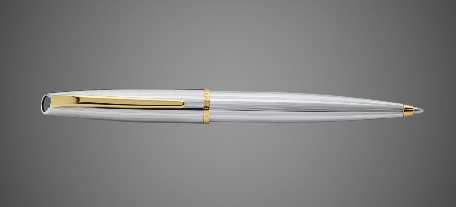 Шариковая ручка Aurora Style Metal satin chrome GT, в подарочной коробке, Покрытия: позолота, позолота, хром