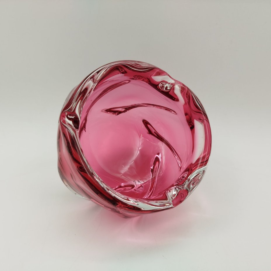 Вазочка (пепельница), цветное стекло, гутная техника, Западная Европа, 1970-1990 гг.