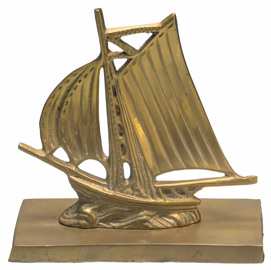 Скульптура настольная "Парусник", латунь, Западная Европа, 1970-1990 гг.
