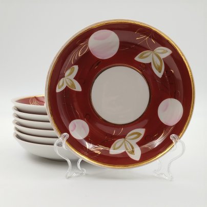 Набор из 7-ми блюдец из сервиза "Слива", автор А.А.Чекулина