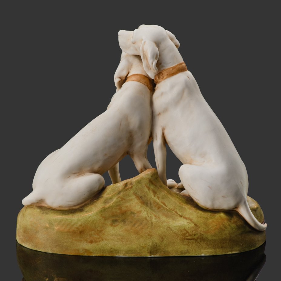 Скульптура "Охотничьи собаки", фарфор, роспись, Royal Dux, Чехия, 1900-1918 гг., Royal Dux