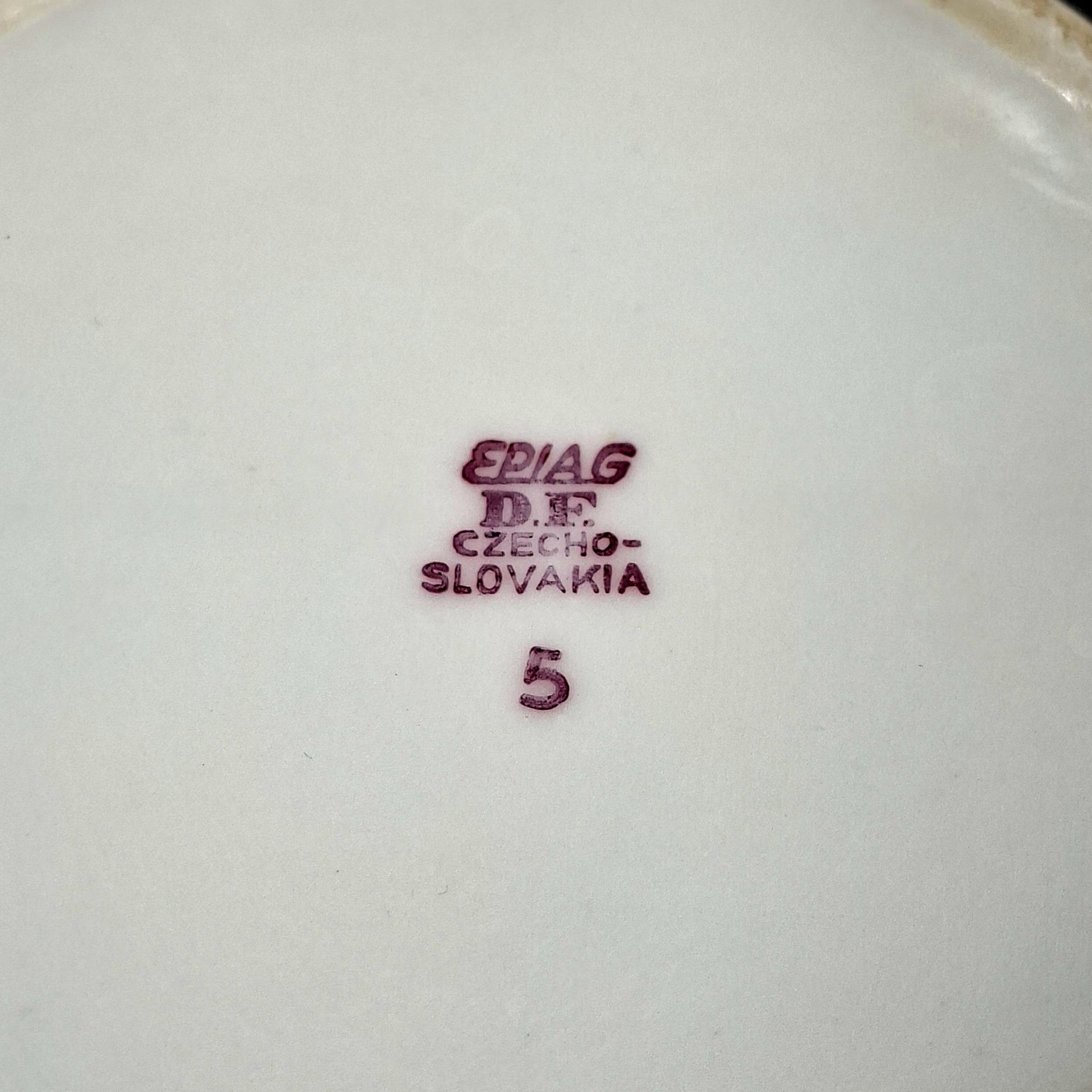 Набор для специй из четырех предметов с цветочным декором в розово-зеленой гамме, фарфор, печать, Epiag Royal Czechoslovakia, Чехословакия, 1970-1990 гг.