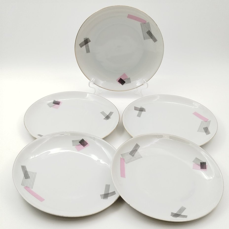 Набор из 5-ти десертных тарелок с геометрическим декором, Loucky Carlsbad