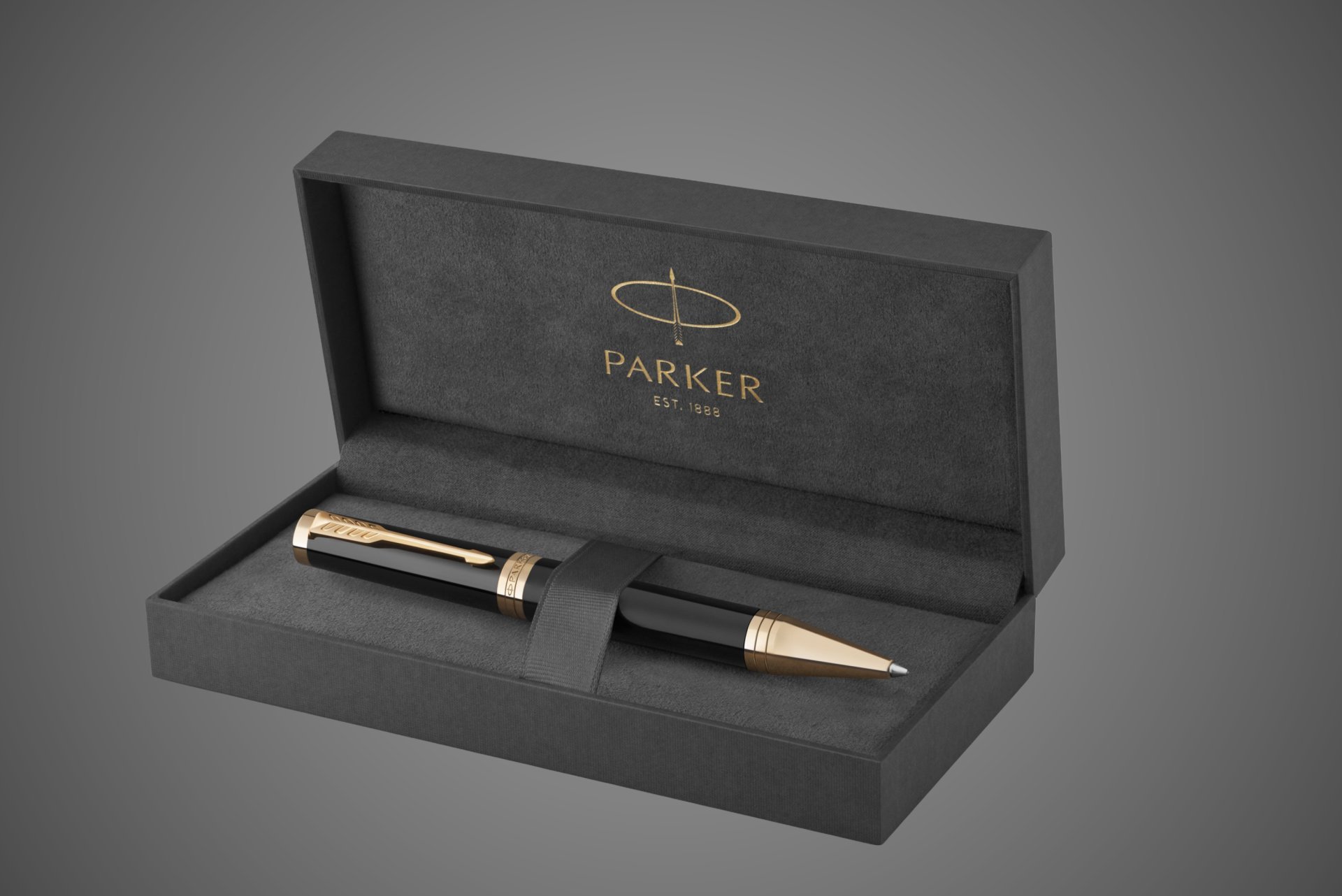 Шариковая ручка Parker "Ingenuity Black GT" стержень: M, цвет чернил: black, в подарочной упаковке.