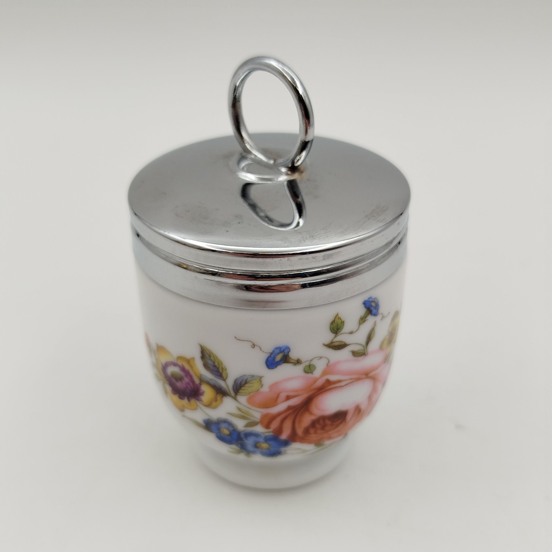 Кодлер с цветочным декором, фарфор, деколь, металл, Royal Worcester