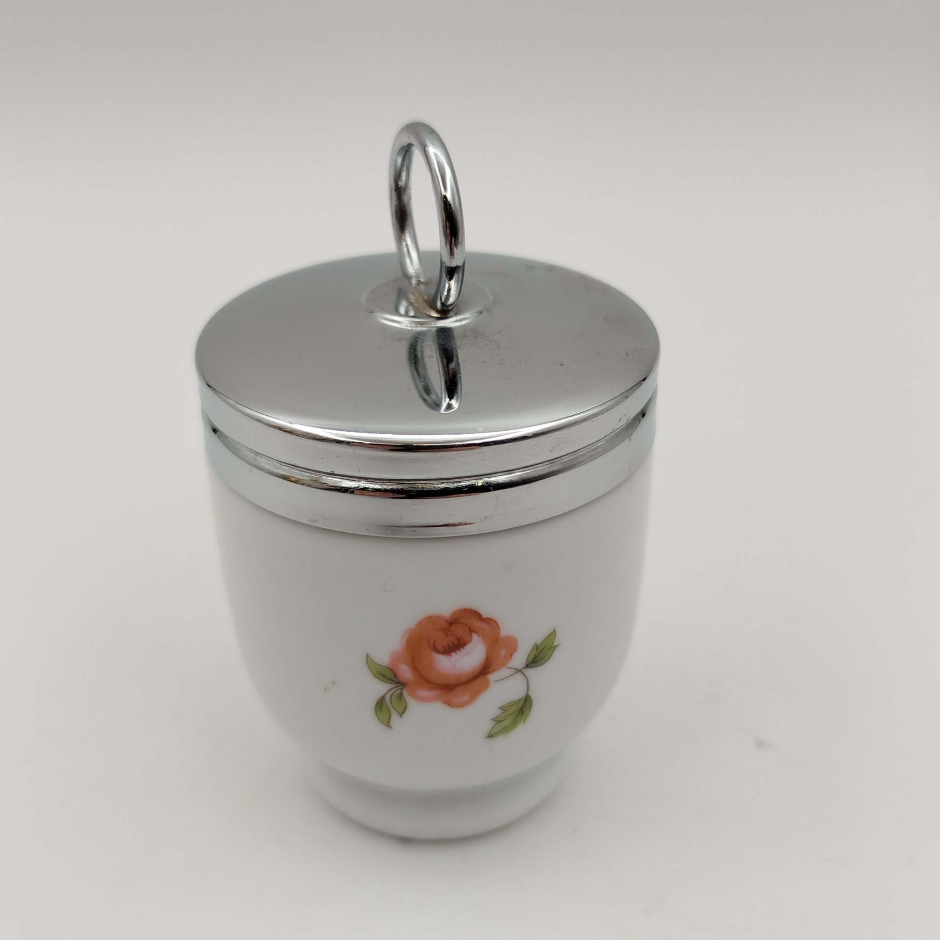 Кодлер с цветочным декором, фарфор, деколь, металл, Royal Worcester