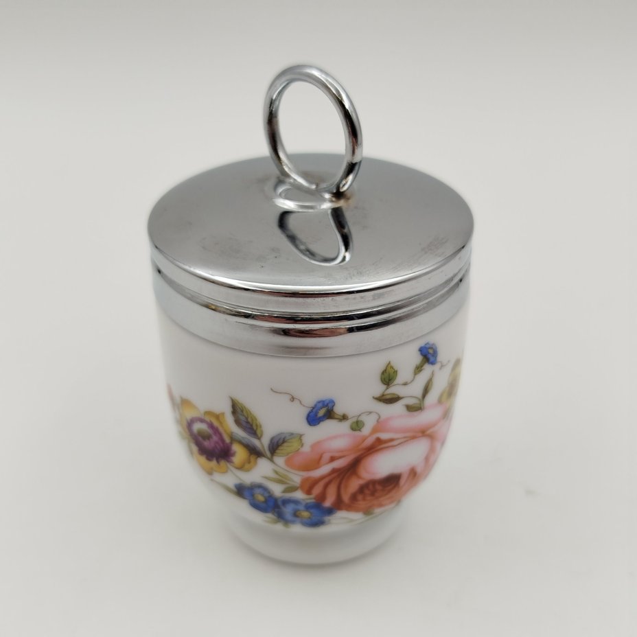 Кодлер с цветочным декором, фарфор, деколь, металл, Royal Worcester, Royal Worcester