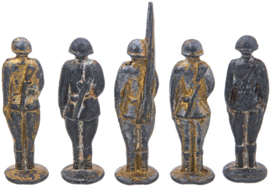 Набор оловянных солдат и техники   (14 штук) в подборе, олово, СССР, 1970-1990 гг.