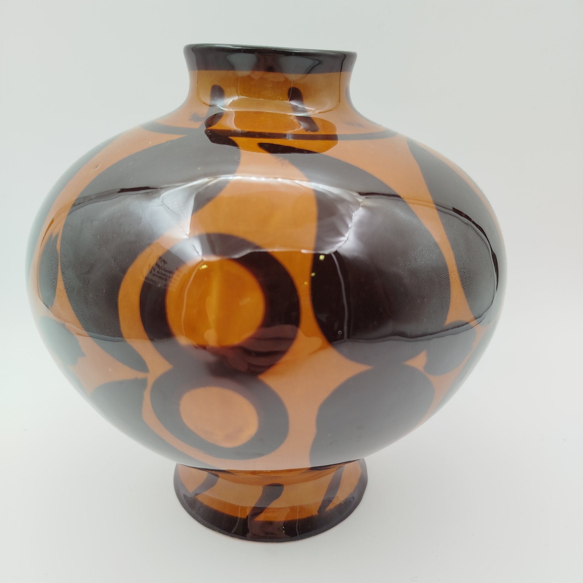 Ваза с цветочным декором, керамика, роспись, СССР, 1970-1990 гг.