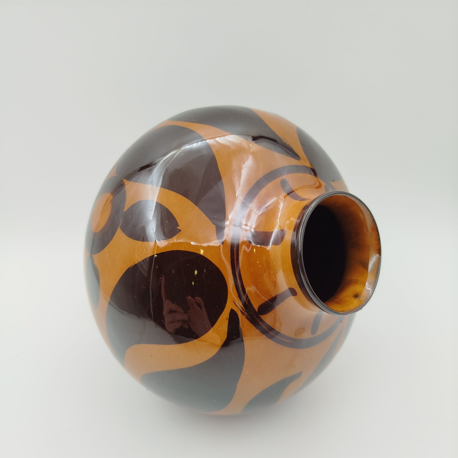 Ваза с цветочным декором, керамика, роспись, СССР, 1970-1990 гг.