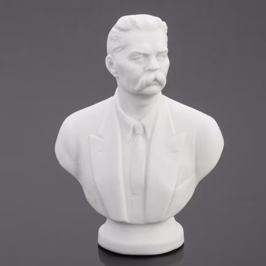 Бюст "Максим Горький", бисквит, Ленинградский фарфоровый завод (ЛФЗ), СССР, 1950-1970 гг., Ленинградский фарфоровый завод (ЛФЗ)