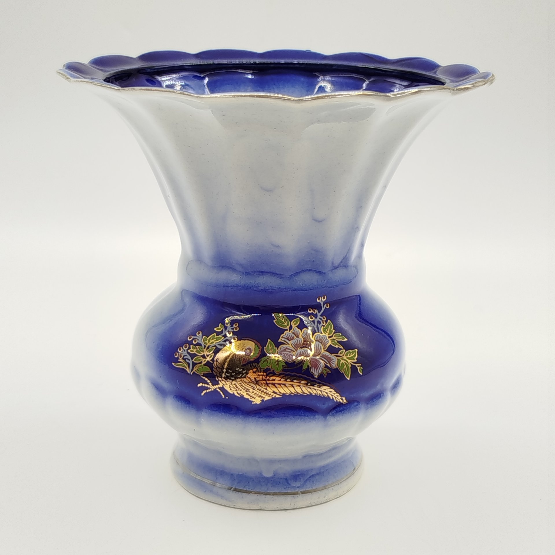 Ваза для цветов "Райская птица", фарфор, деколь, золочение, Азия, 1980-2000 гг.