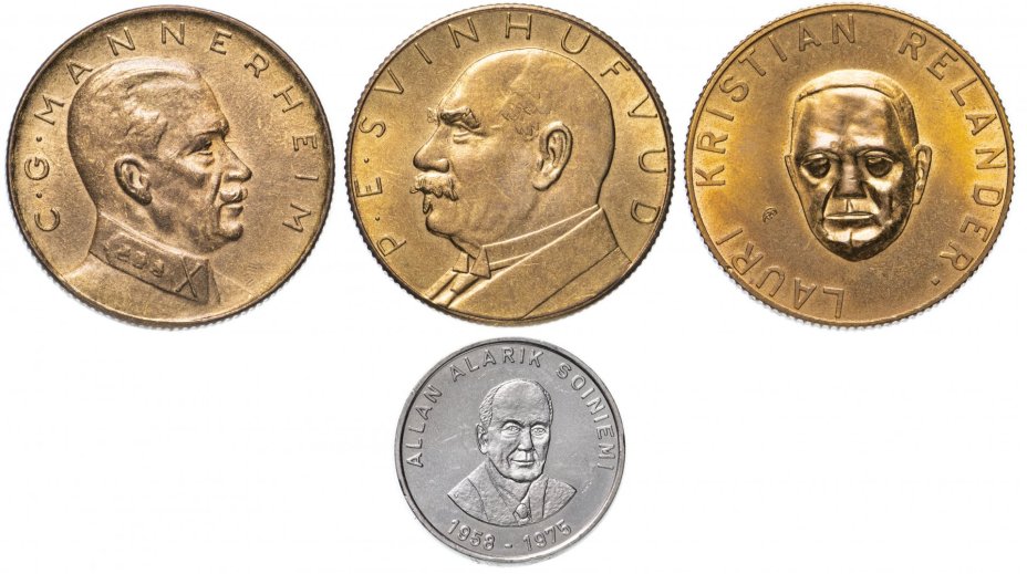 Финляндия набор из 4-х жетонов 1961-1975