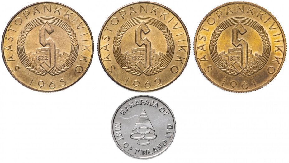 Финляндия набор из 4-х жетонов 1961-1975