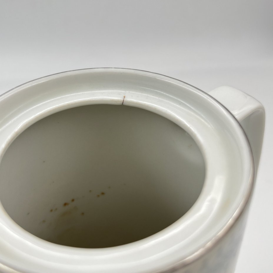 Кофейник лаконичной формы  с геометрическим орнаментом, фарфор, деколь, Colditz (Кольдиц), ГДР, 1960-1990 гг.