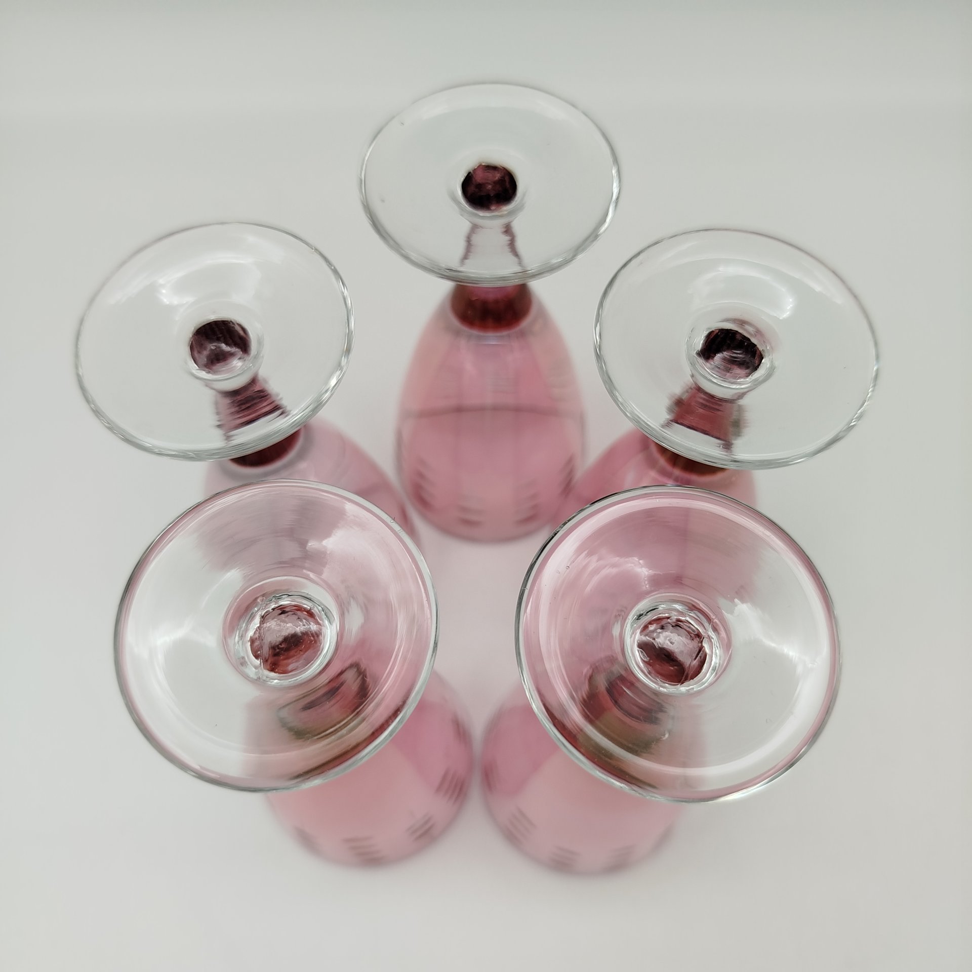 Набор рюмок на 5 персон "Зерна", автор А.М. Маева, стекло, резьба, Ленинградский завод художественного стекла (ЛЗХС), СССР, 1970-1990 гг.