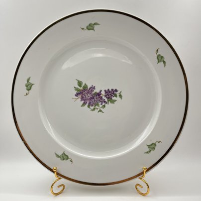 Блюдо "Сирень", фарфор, деколь, золочение, Дулевский фарфоровый завод (Дулёво), СССР, 1968-1991 гг.