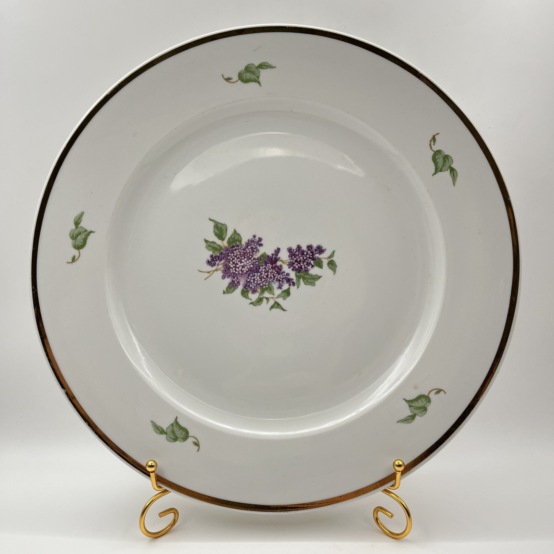 Блюдо "Сирень", фарфор, деколь, золочение, Дулевский фарфоровый завод (Дулёво), СССР, 1968-1991 гг.