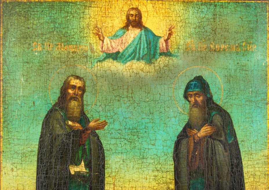 Икона "Свв. прпп. Макарий Унженский и Ефрем Сирин"