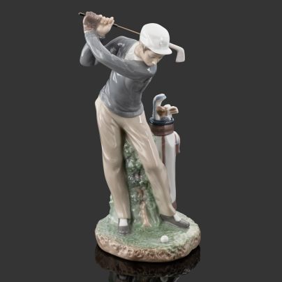 Статуэтка "Гольфист", скульптор Vicente Martinez, фарфор, роспись, металл, Lladro, Испания, 1977-1984 гг.