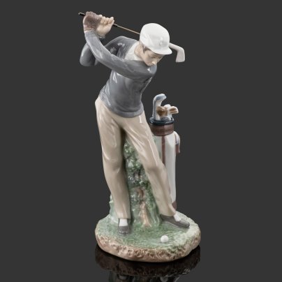Статуэтка "Гольфист", скульптор Vicente Martinez, фарфор, роспись, металл, Lladro, Испания, 1977-1984 гг., Lladro