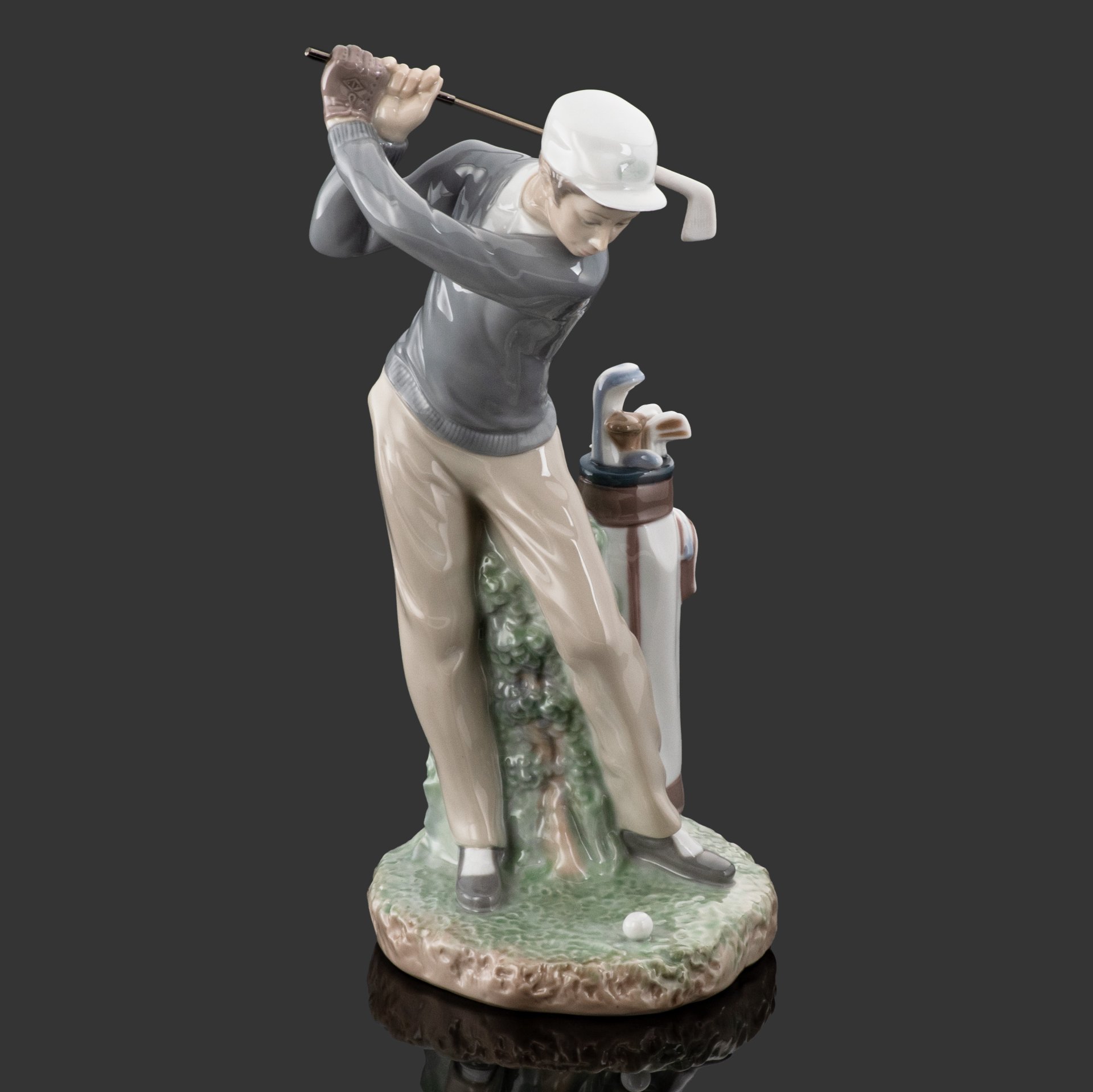 Статуэтка "Гольфист", скульптор Vicente Martinez, фарфор, роспись, металл, Lladro, Испания, 1977-1984 гг., Lladro