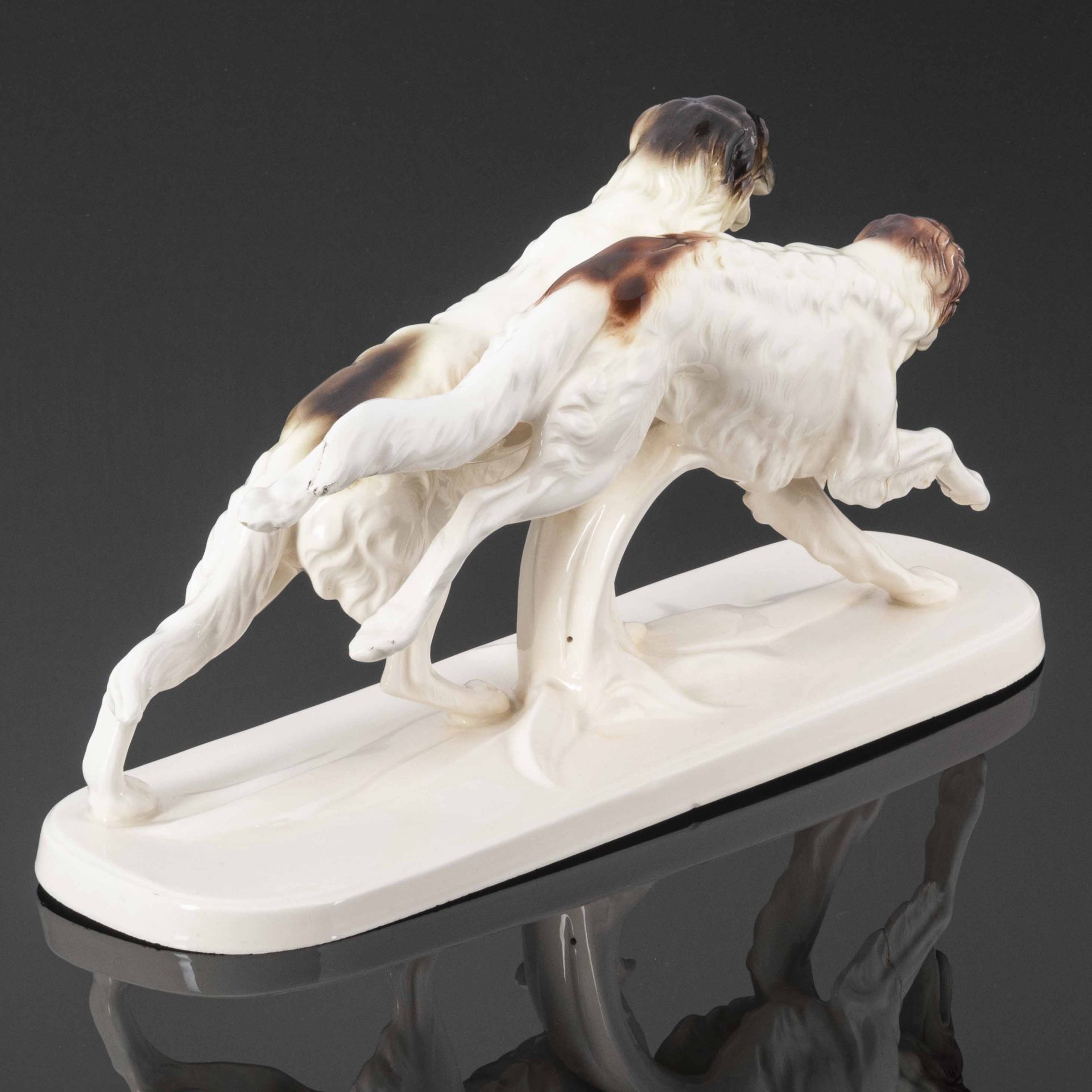Статуэтка "Русские борзые", фаянс, роспись, Hertwig & Co., Германия, 1968-1990 гг., Hertwig & Co.