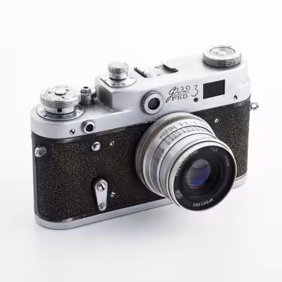 Фотоаппарат "ФЭД-3" с объективом "Индустар-26м" в родном кофре, Харьковский машиностроительный завод им. Дзержинского (ФЭД)