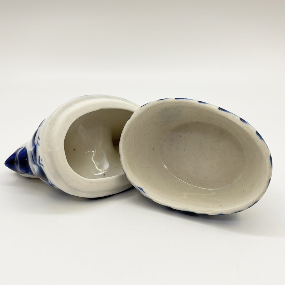 Солонка "Курочка", фарфор, роспись, Объединение «Гжель», СССР, 1972-1985 гг., Объединение «Гжель»