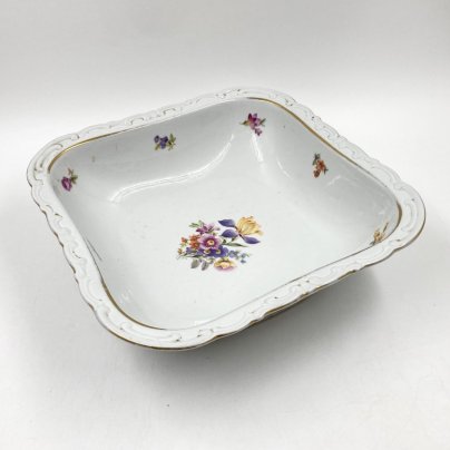 Салатник (фруктовница) с цветочным декором, фарфор, деколь, золочение, Kahla, Германия, 1937-1957 гг., Kahla