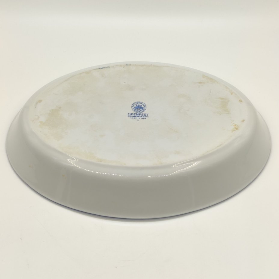 Блюдо сервировочное "Мельница", фарфор, деколь, Freiberger Porzellan, ГДР, 1970-1995 гг.