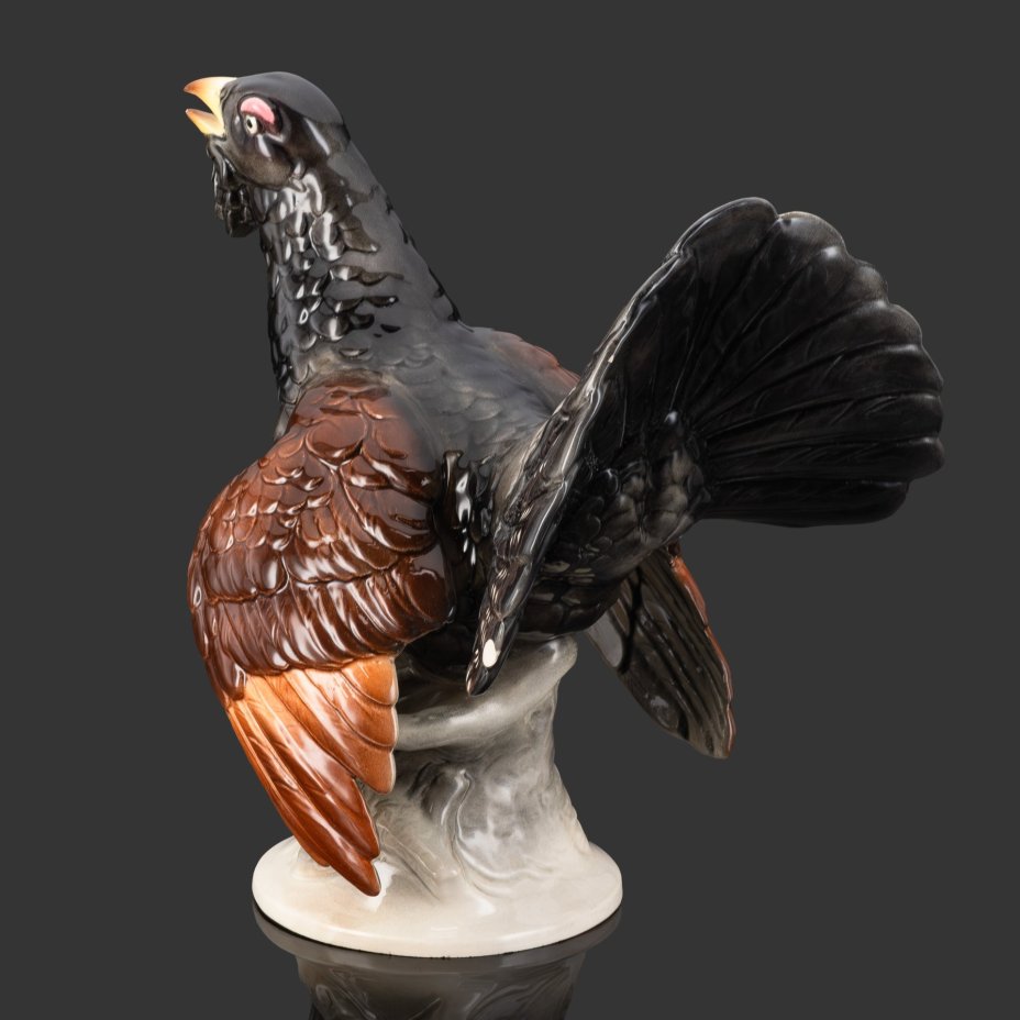 Статуэтка "Глухарь", фаянс, аэрография, роспись, Hertwig & Co., Германия, 1941-1958 гг.